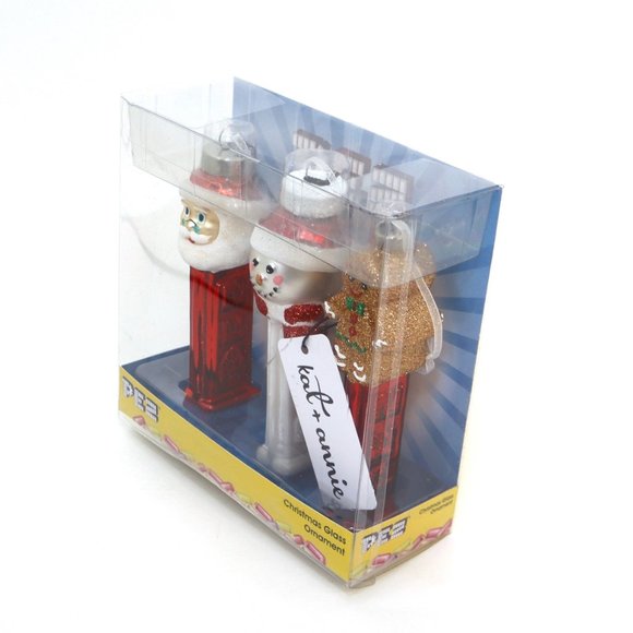Kat + Annie SANTA CLAUS SNOWMAN GINGERBREAD PEZ Christmas Ornament NIP Set of 3 - Picture 5 of 7
